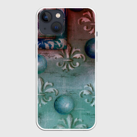 Чехол для iPhone 13 с принтом Объемная абстракция    Флер де лис в Рязани,  |  | 3d | mixed media | абстрактный | абстракция | бордовый | вручную | графика | живопись | королевская | лилия | рисунок | серый | узоры | флер де лис | шары