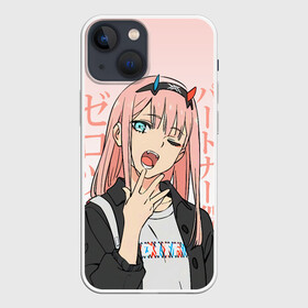 Чехол для iPhone 13 mini с принтом Zero Two Darling in the Franxx в Рязани,  |  | 02 | anime girl | darling in the franxx | zero two | аниме | дарлинг во франксе | девушка с розовыми волосами | манга | милый во франксе | ноль два | розовые волосы | тян