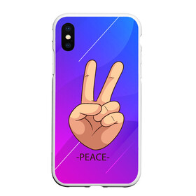 Чехол для iPhone XS Max матовый с принтом ВСЕМ МИР | PEACE (Z) в Рязани, Силикон | Область печати: задняя сторона чехла, без боковых панелей | anarchy | hippies | peace | анархизм | анархия | два пальца | знак | знаки | любовь | мир | мир всем | хиппи