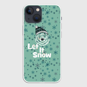 Чехол для iPhone 13 mini с принтом Зима снежинки в Рязани,  |  | let it snow | зима | идёт снег | медведь | метель | нг | новый год | рождество | снег | снегопад | снежинки