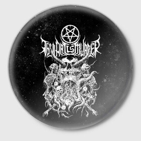 Значок с принтом Thy Art Is Murder в Рязани,  металл | круглая форма, металлическая застежка в виде булавки | death metal | deathcore | thy art is murder | группы | дэткор | метал | музыка | рок