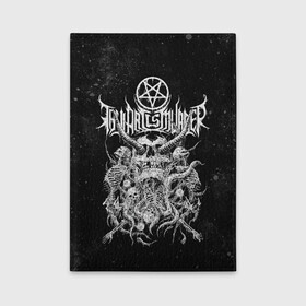 Обложка для автодокументов с принтом Thy Art Is Murder в Рязани, натуральная кожа |  размер 19,9*13 см; внутри 4 больших “конверта” для документов и один маленький отдел — туда идеально встанут права | Тематика изображения на принте: death metal | deathcore | thy art is murder | группы | дэткор | метал | музыка | рок