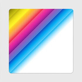 Магнит виниловый Квадрат с принтом РАДУЖНЫЕ ПОЛОСЫ | RAINBOW (Z) в Рязани, полимерный материал с магнитным слоем | размер 9*9 см, закругленные углы | Тематика изображения на принте: abstraction | colors | geometry | lines | paints | rainbow | stripes | texture | абстракция | краски | полосы | радуга | радужные полосы | текстура
