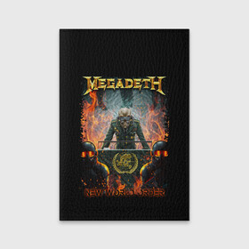 Обложка для паспорта матовая кожа с принтом Megadeth в Рязани, натуральная матовая кожа | размер 19,3 х 13,7 см; прозрачные пластиковые крепления | megadeth | metal | trash metal | группы | метал | музыка | рок | треш метал