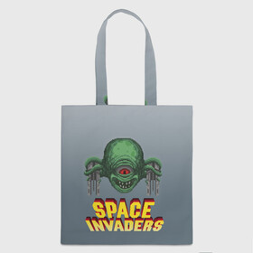 Шоппер 3D с принтом Space Invaders | Old game (Z) в Рязани, 100% полиэстер | Плотность: 200 г/м2; Размер: 34×35 см; Высота лямок: 30 см | Тематика изображения на принте: dendy | invaders | nintendo | shootem up | space invaders | денди | захватчики | космические захватчики | су имбэ | чужаки