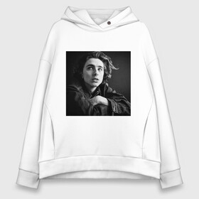 Женское худи Oversize хлопок с принтом Timothee Chalamet в Рязани, френч-терри — 70% хлопок, 30% полиэстер. Мягкий теплый начес внутри —100% хлопок | боковые карманы, эластичные манжеты и нижняя кромка, капюшон на магнитной кнопке | timothee chalamet | тимоти шаламе | фото