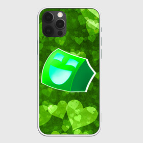 Чехол для iPhone 12 Pro с принтом Geometry Dash | Green Love (Z) в Рязани, силикон | область печати: задняя сторона чехла, без боковых панелей | 2d | arcade | game | geometry dash | meltdown | robtop | аркада | геометри даш | геометрическая черточка | геометрический тире | раннер