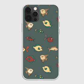 Чехол для iPhone 12 Pro Max с принтом Морские рыбки на зеленом фоне в Рязани, Силикон |  | Тематика изображения на принте: fish | summer | tdsmr | весна | зеленый | лето | море | праздник | принт | природа | рыбы