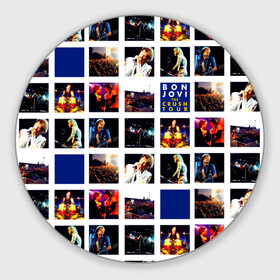 Коврик для мышки круглый с принтом The Crush Tour - Bon Jovi в Рязани, резина и полиэстер | круглая форма, изображение наносится на всю лицевую часть | bon jovi | john | альбом | арена | бон | бон джови | глэм | группа | джови | джон | метал | музыка | надпись | песни | поп | попрок | рок | рокер | смайл | солист | софт | стена | хард | хеви | хевиметал