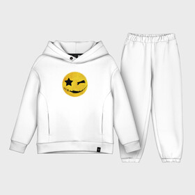 Детский костюм хлопок Oversize с принтом Смайл желтый в Рязани,  |  | emoji | smile | глаза крестики | злой смайл | злой смайлик | зубы | контраст | крестики | подарок | пятна | смайл | смайлик | улыбка | эмоджи | эмоция