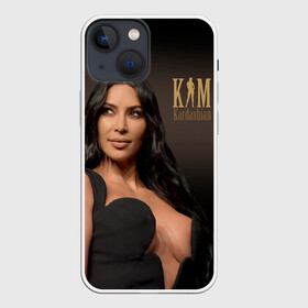 Чехол для iPhone 13 mini с принтом Ким Кардашьян в Рязани,  |  | armenian | big neckline | black dress | celebrity | kim kardashian | армянка | большое декольте | длинные черные волосы | знаменитость | ким кардашьян | логотип | семейство кардашьян | черное платье