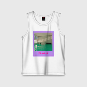 Детская майка хлопок с принтом Vaporwave pool 1 в Рязани,  |  | 90s | dreampool | green | pool | retro | retrowave | vapor | vaporwave