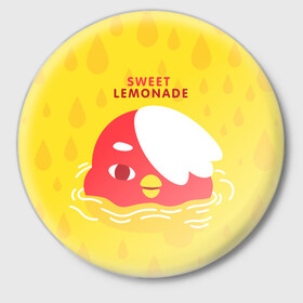 Значок с принтом Sweet lemonade в Рязани,  металл | круглая форма, металлическая застежка в виде булавки | Тематика изображения на принте: digital toys | gamer | games | helicopter taxi | pets | toca boca | toca hair salon | toca kitchen | toca life | toca life city | toca life worl | toca tea party | video games | игры