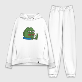 Женский костюм хлопок Oversize с принтом pepe, pepe love, пепе лов в Рязани,  |  | frog pepe | happy | happy new year | mem | meme | peepo | pepe | pepe love | pepelove | twitch | лове | лягушка пепе | лягушонок | лягушонок пепе | пепе лов