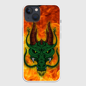 Чехол для iPhone 13 с принтом Японский дракон | Japanese Dragon в Рязани,  |  | dragon | fire | japanese dragon | monster | драго | дракон | монстр | огнедыщащий | огонь | прикольная картинка | чудовище | японский дракон | ящерица