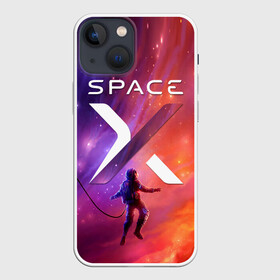 Чехол для iPhone 13 mini с принтом Space X в Рязани,  |  | american company | astronaut | emblem | in a spacesuit | logo | open space | space x | stars | suborbital flights | американская компания | астронавт | в скафандре | звезды | логотип | открытый космос | суборбитальные полеты | эмблема