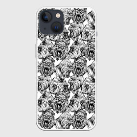 Чехол для iPhone 13 с принтом Злые Гориллы   Паттерн в Рязани,  |  | africa | afrika | angry | ape | apes | black white | gorilla | gorillas | gorillaz | hip hop | monkey | pattern | raging | sketch | африка | африканский узор | злые обезьяны | мартышка | примат | приматы | рисунок | рисунок карандашом | скетч | узор | хип