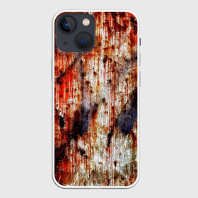 Чехол для iPhone 13 mini с принтом Ой, где был я вчера в Рязани,  |  | blood | dirty | halloween | holes | metal | paint | rusty | scratches | smudges | stains | the holiday was a success | где был я вчера | грязный | дырки | краска | кровь | металл | ой | подтеки | праздник удался | пятна | ржавый | хеллоуин | царапины