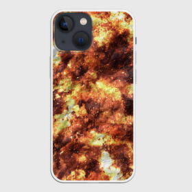 Чехол для iPhone 13 mini с принтом Кожаный камуфляж в Рязани,  |  | burns | camouflage | dirty | disguise | leather | stains | грязные | камуфляж | кожа | маскировка | обгорелая | ожоги | пятна | разводы