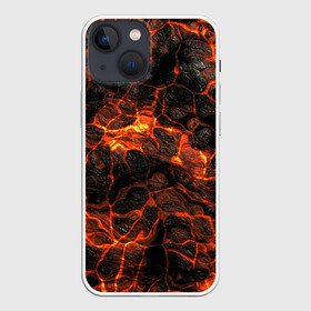 Чехол для iPhone 13 mini с принтом Горящая лава в Рязани,  |  | burning | fire | flowing | lava | plasma | streaks | texture | waves | волны | горящая | лава | огонь | плазма | разводы | текстура | течет