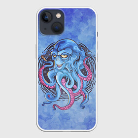 Чехол для iPhone 13 с принтом Мистер Осьминог в Рязани,  |  | арт | графика | моллюск | морские жители | мультяшка | осьминог