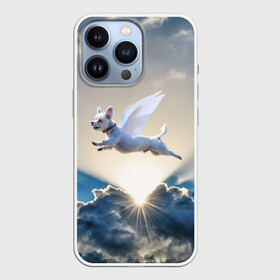 Чехол для iPhone 13 Pro с принтом Ангельский пес в Рязани,  |  | angel | dog | ангел | ангельский пес | крылья | пес | полет