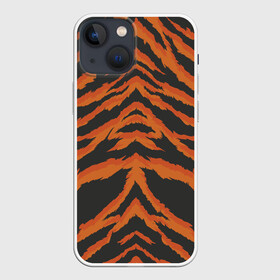 Чехол для iPhone 13 mini с принтом Шкура тигра оранжевая в Рязани,  |  | tiger | tiger fur | tiger hide | tiger texture | текстура тигра | тигр | тигровая