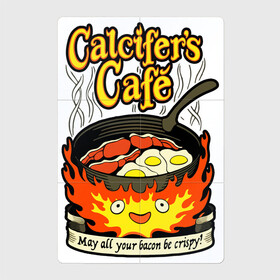 Магнитный плакат 2Х3 с принтом Calcifer cook в Рязани, Полимерный материал с магнитным слоем | 6 деталей размером 9*9 см | anime | bacon | calcifer | cook | eggs | studio ghibli | аниме | бекон | кальцифер | повар | студия дзибли | яйца