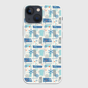Чехол для iPhone 13 mini с принтом Зимний Дизайн в Рязани,  |  | merry christmas | дед мороз | ёлка | зима | мороз | новый год | подарок | праздник | рождество | с новым годом | сантаклаус | снег | снеговик | снегурочка | снежинки | снежные узоры | узоры