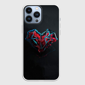 Чехол для iPhone 13 Pro Max с принтом Техносердце в Рязани,  |  | графика | любовь | сердце | серый | техно
