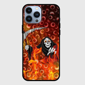 Чехол для iPhone 13 Pro Max с принтом Смерть всё видит в Рязани,  |  | halloween | глаза | коса | огонь | пламя | хэллоуин