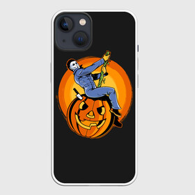 Чехол для iPhone 13 с принтом Тыква шар. Майкл в Рязани,  |  | ball | halloween | jack | killer | knife | lamp | michael | myers | mystic | pumpkin | джека | лампа | майерс | майкл | мистика | нож | светильник | тыква | хэллоуин | шар