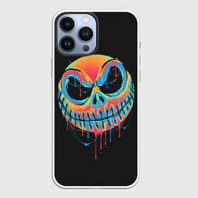 Чехол для iPhone 13 Pro Max с принтом Jack Skellington. Paints в Рязани,  |  | Тематика изображения на принте: before | christmas | halloween | mystic | nightmare | paints | skeleton | skull | smile | джек | джэк | краски | мистика | перед | рождеством | скелет | скеллингтон | смайл | улыбка | хэллоуин | череп