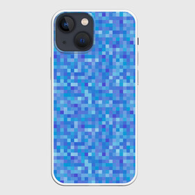 Чехол для iPhone 13 mini с принтом Голубая пиксель абстракция в Рязани,  |  | pixel | pixel art | абстракция | пиксели | пиксель арт | пиксельный | синий