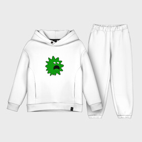 Детский костюм хлопок Oversize с принтом Зеленый паразит кричит в Рязани,  |  | бактерии | биология | здоровье | клякса | микробы | паразиты