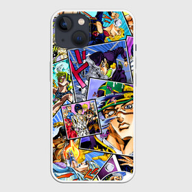 Чехол для iPhone 13 с принтом JoJos Bizarre Adventure   Невероятные приключения ДжоДжо в Рязани,  |  | Тематика изображения на принте: anime | jojo | jojo bizarre adventure | jojos bizarre adventure | аниме | джоджо | джозеф джостар | джолин куджо | джонатан джостар | джорно джованна | джоске хигашиката | джотаро куджо | манга