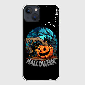 Чехол для iPhone 13 с принтом Ужасная ночь в Рязани,  |  | halloween | арт | графика | мистика | паук | праздник | тыква | ужасы | хэллоуин