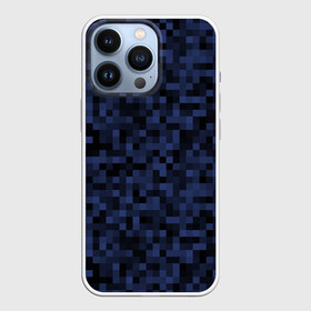 Чехол для iPhone 13 Pro с принтом Темная пиксельная абстракция в Рязани,  |  | Тематика изображения на принте: pixel art | pixels | абстрактный | абстракция | пиксели | пиксель арт | пиксельный | почти черный | темно синий