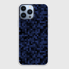 Чехол для iPhone 13 Pro Max с принтом Темная пиксельная абстракция в Рязани,  |  | Тематика изображения на принте: pixel art | pixels | абстрактный | абстракция | пиксели | пиксель арт | пиксельный | почти черный | темно синий