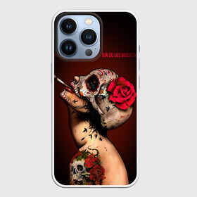 Чехол для iPhone 13 Pro с принтом Ведьма с красной розой в Рязани,  |  | body art | cigarette | day of the dead | halloween | happy halloween | holiday | nude witch | profile | red rose | skull | tattoo | боди арт | день мертвых | красная роза | обнаженная ведьма | праздник | профиль | тату | хэллоуин