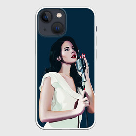 Чехол для iPhone 13 mini с принтом Лана с микрофоном в Рязани,  |  | lana del ray | pop music | исполнитель | исполнительница | лана дел рэй | музыка | поп | попса