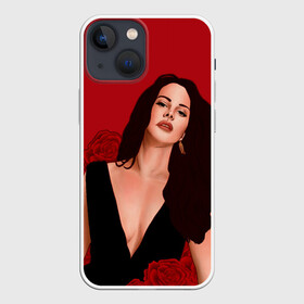 Чехол для iPhone 13 mini с принтом Лана в розах в Рязани,  |  | lana del ray | pop music | исполнитель | исполнительница | лана дел рэй | музыка | поп | попса