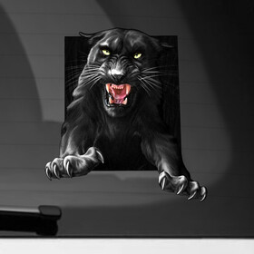 Наклейка на автомобиль с принтом Black panther черная пантера в Рязани, ПВХ |  | Тематика изображения на принте: black panther | зверь | злая | красивая кошка | прыгает | хищник | черная пантера