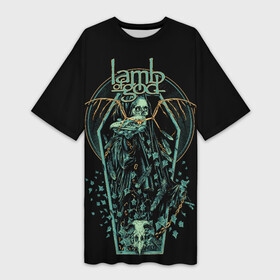 Платье-футболка 3D с принтом Lamb of God, Sacrament в Рязани,  |  | death metal | lamb of god | log | sacrament | грув метал | группы | метал | музыка | рок | трэш