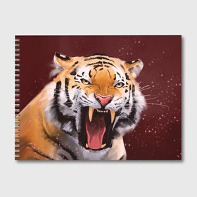 Альбом для рисования с принтом Тигр красавчик сердится в Рязани, 100% бумага
 | матовая бумага, плотность 200 мг. | 2022 | aggressive | angry | fangs | new year | open mouth | predator | tiger | year of the tiger | агрессивный | год тигра | клыки | новый год | открытая пасть | сердитый | тигр | хищник