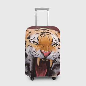 Чехол для чемодана 3D с принтом Тигр красавчик сердится в Рязани, 86% полиэфир, 14% спандекс | двустороннее нанесение принта, прорези для ручек и колес | 2022 | aggressive | angry | fangs | new year | open mouth | predator | tiger | year of the tiger | агрессивный | год тигра | клыки | новый год | открытая пасть | сердитый | тигр | хищник