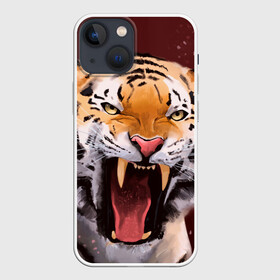 Чехол для iPhone 13 mini с принтом Тигр красавчик сердится в Рязани,  |  | 2022 | aggressive | angry | fangs | new year | open mouth | predator | tiger | year of the tiger | агрессивный | год тигра | клыки | новый год | открытая пасть | сердитый | тигр | хищник