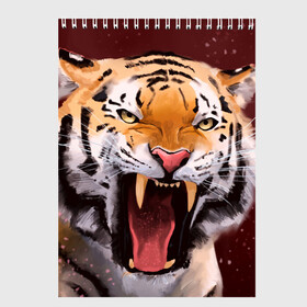 Скетчбук с принтом Тигр красавчик сердится в Рязани, 100% бумага
 | 48 листов, плотность листов — 100 г/м2, плотность картонной обложки — 250 г/м2. Листы скреплены сверху удобной пружинной спиралью | 2022 | aggressive | angry | fangs | new year | open mouth | predator | tiger | year of the tiger | агрессивный | год тигра | клыки | новый год | открытая пасть | сердитый | тигр | хищник