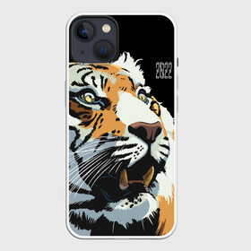 Чехол для iPhone 13 с принтом Тигр перед атакой в Рязани,  |  | 2022 | before the attack | look | new year | open mouth | predator | tiger | year of the tiger | взгляд | год тигра | новый год | открытая пасть | перед атакой | тигр | хищник