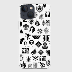 Чехол для iPhone 13 mini с принтом DESTINY 2 LOGO PATTERN   ДЕСТИНИ в Рязани,  |  | Тематика изображения на принте: bungie | cayde 6 | cyd6 | destiny | destiny 2 | forsaken | gambit | hunter | titan | warlock | банги | варлок | габмит | дестини | дестини 2 | зур | кейд | кейд 6 | отвергнутые | охотник | титан | туз